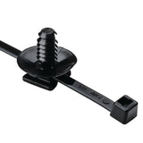 HellermannTyton 156-00329 | Heavy Duty Cable Tie/Fir Tree Mount, 8" x .5"L, .03"-.28" Panel Thick, 50lb, PA66HIRHS, Black, 500/pkg
