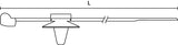 HellermannTyton 156-00456 | 2-Piece Cable Tie/Arrowhead Mount, 7.9" Long, 50lb Tensile, .25"-.26" Hole, .07"-.09" Pnl, PA46/PEEK, Gray/Bge, 100/pkg