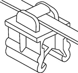 HellermannTyton 156-00537 | 2-Piece Cable Tie & Edge Clip, 8.0" Long, Ec19, 3 - 6 Mm Panel, 50Lb, Pa66Hs/Pa66Hirhsuv, Black, 500/Pkg