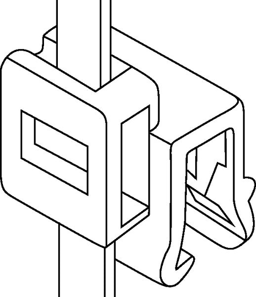 HellermannTyton 156-00541 | 2-Piece Cable Tie & Edge Clip, 8.0" Long, EC5A, 1-3 mm Panel, 50lb, PA66HS/PA66HIRHSUV, Black, 500/pkg