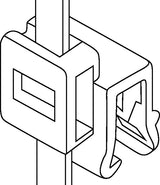 HellermannTyton 156-00541 | 2-Piece Cable Tie & Edge Clip, 8.0" Long, EC5A, 1-3 mm Panel, 50lb, PA66HS/PA66HIRHSUV, Black, 500/pkg