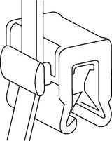 HellermannTyton 156-00553 | 2-Piece Cable Tie & Edge Clip, 8.0" Long, Ec21, 1–3 Mm Panel, 50Lb, Pa66Hs/Pa66Hirhsuv, Black, 500/Pkg