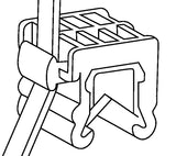 HellermannTyton 156-00592 | 2-Piece Cable Tie & Edge Clip, 8.0" Long, EC23, 3-6 mm Panel, 50lb, PA66UV/PA66HIRHSUV, Black, 100/pkg
