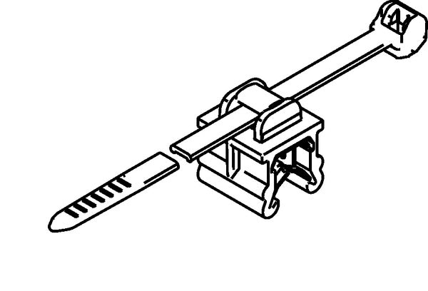 HellermannTyton 156-00799 | 2-Piece Cable Tie & Edge Clip, 6.0" Long, EC20, 1-3 mm Panel, 30lb, PA66HS, Black, 500/bag