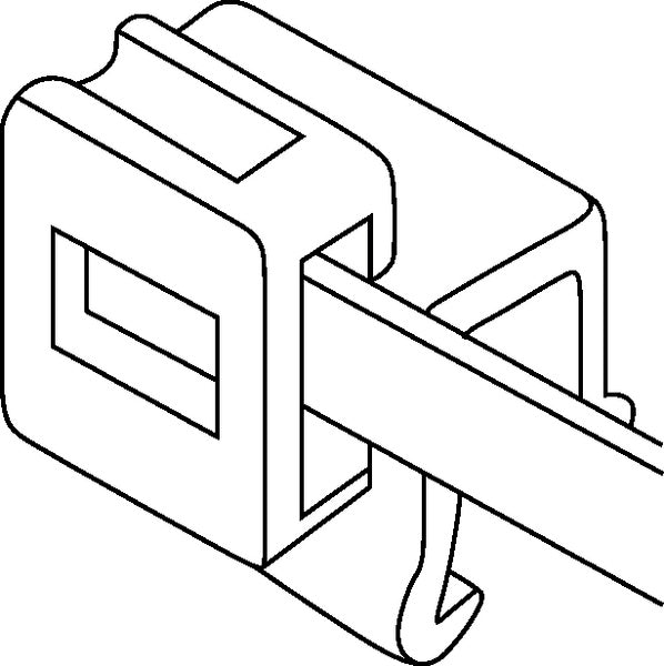 HellermannTyton 156-00862 | Outside Serrated Cable Tie & Edge Clip, 8.0" Long, EC5B, 1-3 mm Panel, 50lb, PA66HS, Black, 500/pkg