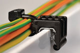 HellermannTyton 156-00864 | Outside Serrated Cable Tie & Edge Clip, 8.0" Long, Ec5A, 1 - 3 Mm Panel, 50Lb, Pa66Hs, Black, 500/Pkg