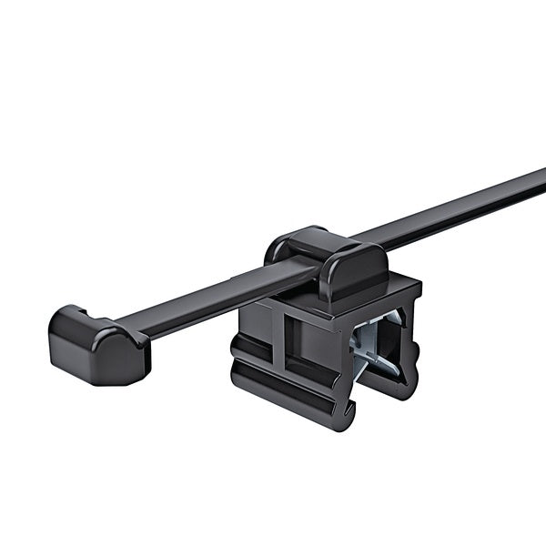 HellermannTyton 156-00873 | Outside Serrated Cable Tie & Edge Clip, 8.0" Long, Ec20, 3 - 6 Mm Panel, 50Lb, Pa66Hs, Black, 500/Pkg
