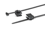 HellermannTyton 156-00874 | Outside Serrated Cable Tie & Edge Clip, 8.0" Long, EC21, 1-3 mm Panel, 50lb, PA66HS, Black, 500/pkg