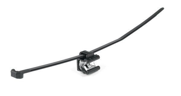 HellermannTyton 156-00875 | Outside Serrated Cable Tie & Edge Clip, 5.9" Long, EC22, 1-3 mm Panel, 50lb, PA66HS, Black, 500/pkg