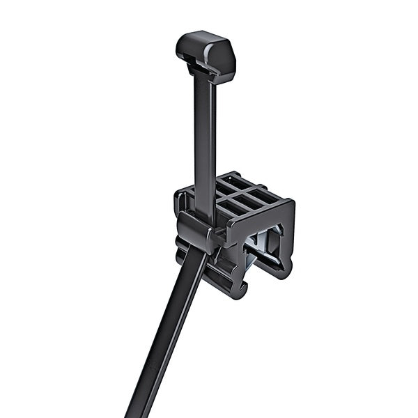 HellermannTyton 156-00877 | Outside Serrated Cable Tie & Edge Clip, 8.0" Long, Ec23, 3 - 6 Mm Panel, 50Lb, Pa66Hs, Black, 500/Pkg