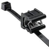 HellermannTyton 156-01162 | 2-Piece Cable Tie & Edge Clip, 8.0" Long, EC23, 3-6 mm Panel, 50lb, PA66UV/PA66HIRHSUV, Black, 500/pkg