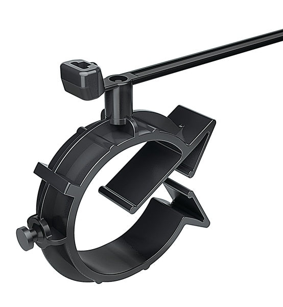 HellermannTyton 156-01344 | 1-Piece Cable Ties with Pipe Clip, 25-31mm, PA66HIRHS, Black, 250/pkg