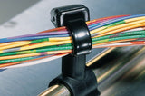 HellermannTyton 156-01345 | 1-Pc Cable Ties With Pipe Clip, 6.0" Long, Attaches To Diameter 1.2" - 1.5", Pa66Hs, Black, 250/Pkg