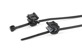 HellermannTyton 156-01546 | Outside Serrated Cable Tie/Edge Clip, 5.7"L, 0.5-2.5 mm Panel, 30lb, PA66HS/PA66HIRHS, BK, 500/pkg