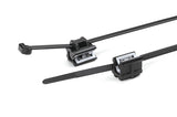 HellermannTyton 156-01546 | Outside Serrated Cable Tie/Edge Clip, 5.7"L, 0.5-2.5 mm Panel, 30lb, PA66HS/PA66HIRHS, BK, 500/pkg