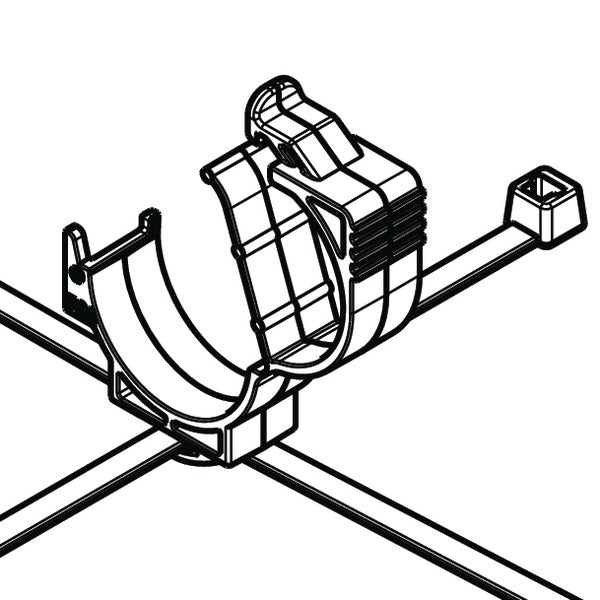 HellermannTyton 156-01564 | LOC Locking Clamp, 20-25 mm, Unassembled to T50R Tie, PA66HIRHSUV, Black, 1000/ctn