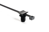 HellermannTyton 156-01610 | 2-Piece Cable Tie/Fir Tree Mount, Unassembled Set, 8.9"L, 12mm Mounting Hole, PA66HIRHS, Black, 1000/ctn