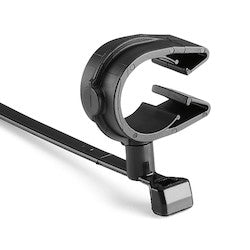 HellermannTyton 156-01667 | MOC Clip, 16 mm, Assembled to T50SVC Swivel Tie, PA66HIRHSUV, Black, 1000/ctn