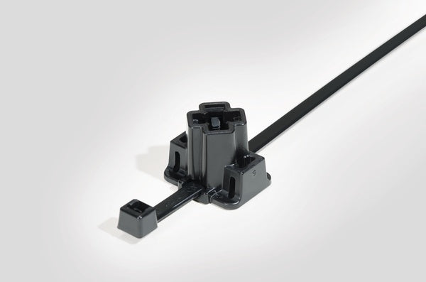 HellermannTyton 156-01668 | 2-Piece M5/T5/M6/T6 Stud Mount Tie, 8.0" Tie, 50lb Tensile Strength, PA46, BN/GY, 3000/pkg