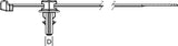 HellermannTyton 156-01796 | Blind Hole Mount Outside Serrated Tie 1/4" Thread/Non-Thread Hole, 8", 50lb, PA66HS, Black, 500/bag