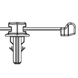 HellermannTyton 156-01796 | Blind Hole Mount Outside Serrated Tie 1/4" Thread/Non-Thread Hole, 8", 50lb, PA66HS, Black, 500/bag