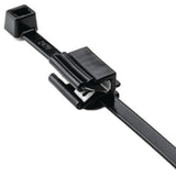 HellermannTyton 156-02224 | 2-Piece Cable Tie & Edge Clip, 8.0" Long, EC5B, 1-3 mm Panel, 50lb, PA66HIRHSUV/PA66HIRHSUVR5, Bk, 100/pkg