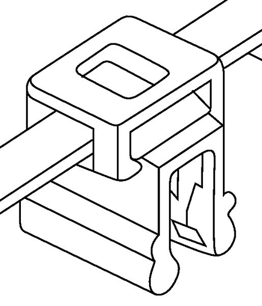 HellermannTyton 156-02231 | 2-Piece Cable Tie & Edge Clip, 8.0" Long, EC4A, 1-3 mm Panel, 50lb, PA66HIRHSUV/PA66HIRHSUVR5, Bk, 500/pkg
