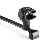 HellermannTyton 156-02241 | MOC Clip, 7 mm, Assembled to T50SVC Swivel Tie, PA66HIRHSUV, Black, 1000/ctn