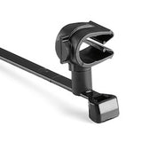 HellermannTyton 156-02242 | MOC Clip, 8 mm, Assembled to T50SVC Swivel Tie, PA66HIRHSUV, Black, 1000/ctn