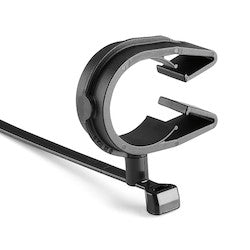 HellermannTyton 156-02247 | MOC Clip, 22 mm, Assembled to T50SVC Swivel Tie, PA66HIRHSUV, Black, 1000/ctn