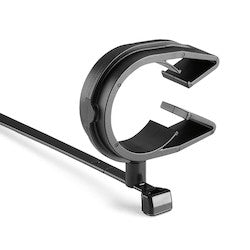 HellermannTyton 156-02248 | MOC Clip, 26 mm, Assembled to T50SVC Swivel Tie, PA66HIRHSUV, Black, 1000/ctn