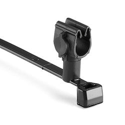 HellermannTyton 156-02250 | MOC Clip, 6 mm Transverse, Assembled to T50SVC Swivel Tie, PA66HIRHSUV, Black, 1000/ctn