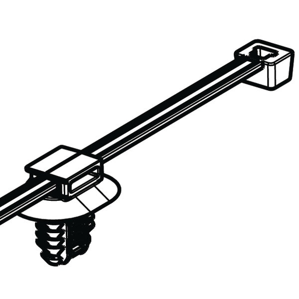 HellermannTyton 156-02265 | 2-Piece Cable Tie/Fir Tree Mount, Unassembled Set, 50mm Max Bundle, PA66HIRHSUV, Black, 3000/ctn