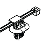 HellermannTyton 156-02273 | 2-Piece Cable Tie/Oval Fir Tree Mount, 5mm Offset, 4x Oval Hole FT, PA66HIRHSUV, Black, 3000/ctn