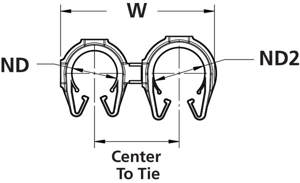 HellermannTyton 156-02351 | MOC Clip to MOC Clip, 14 mm, 19 mm, PA66HIRHSUV, Black, 1000/ctn