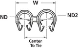 HellermannTyton 156-02351 | MOC Clip to MOC Clip, 14 mm, 19 mm, PA66HIRHSUV, Black, 1000/ctn