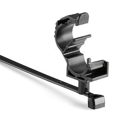 HellermannTyton 156-02384 | Loc Locking Clamp, 5–9 Mm, With T50Smvc Swivel Tie, Pa66Hirhsuv, Black, 1000/Ctn
