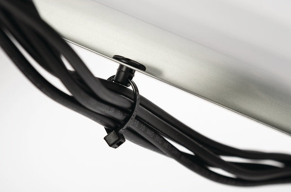 HellermannTyton 156-02513 | Cable Tie with Button Mount, 0.35" Hole Dia, 0.12" Max Panel, 0.07" Max Tie Width, PA66HIRHSUV, Blk, 1000/pkg