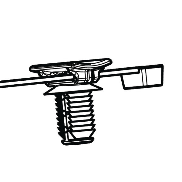 HellermannTyton 156-02592 | 2-Piece Cable Tie/Fir Tree Mount, Unassembled Set, 15.2"L, 12mm Mounting Hole, PA46, Gray, 1000/ctn