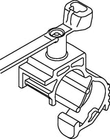 HellermannTyton 156-02594 | LOC Locking Clamp, 10-14 mm, with T50SMVC Swivel Tie, PA66HIRHSUV, Black, 1000/ctn