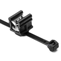 HellermannTyton 156-02945 | Outside Serrated Cable Tie And Edge Clip, 6.0" Long, Ec20, 3-6 Mm Panel, 50Lb, Pa66Hs, Black, 500/Pkg
