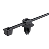 HellermannTyton 156-04091 | 2-Piece Cable Tie/Fir Tree Mount, 8.0"L, 0.26 - 0.28" Mounting Hole Diameter, Pa66Hs, Black, 500/Pkg