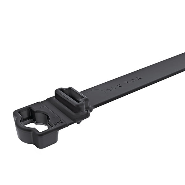 HellermannTyton 157-00034 | Wide Strap Cable Tie With 8Mm Stud Mount, 9.7" Long, 0.5" Wide, Pa66Hirhsuv, Black, 300/Bg