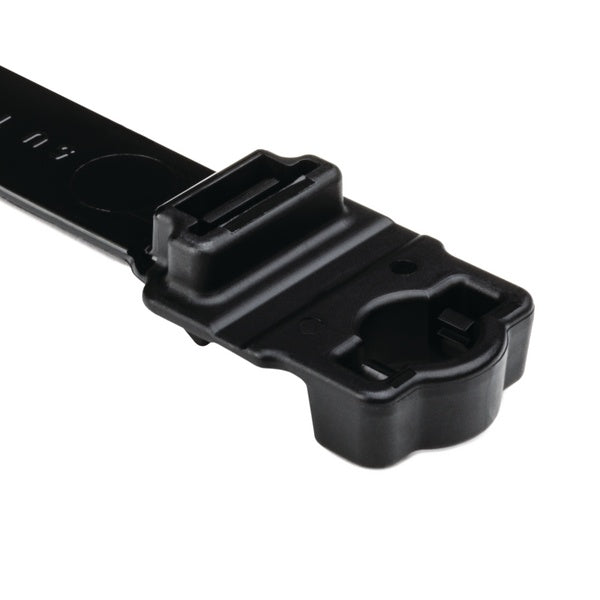 HellermannTyton 157-00035 | Wide Strap Cable Tie With 8Mm Stud Mount, 12.7" Long, 0.5" Wide, Pa66Hirhsuv, Black, 300/Bg