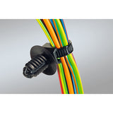 HellermannTyton T50RTM25E0HSM4 | 1-Piece Cable Tie/Fir Tree Mount, 8.3" Long, 0.25"-0.28" Mounting Hole, PA66HS, Black, 1000/pkg