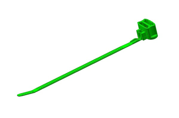 HellermannTyton 157-00105 | 1-Pc Cable Tie/Oval Stud Mount, 6.6" Long, 50Lb Tensile, With Thumb Bar, Pa66Hs, Black, 3000/Pkg