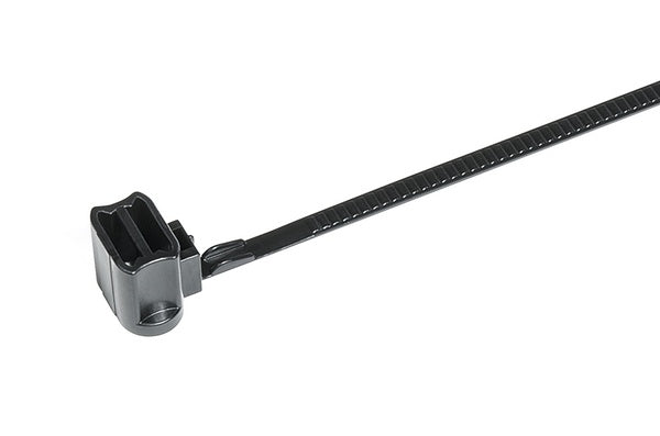 HellermannTyton 157-00151 | 1-Piece Cable Tie/Oval Stud Mount, Designed for 5.0-6.0 mm stud, 6.0" Long, PA66HS, Gray, 1000/bag