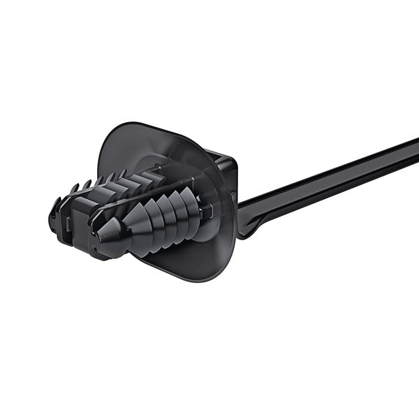 HellermannTyton 157-00154 | 1-Piece Cable Tie/Fir Tree Mount with Disc, 6.6"L, 6.2 - 13.0 mm, PA66HS, Grey, 1000/pkg