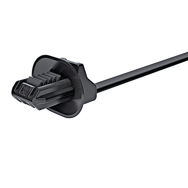 HellermannTyton 157-00184 | 1-Piece Cable Tie/Fir Tree Mount with Disc, 6.5"L, 6.5-13mm Mounting Hole, PA66HS, Black, 500/pkg