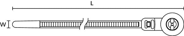 HellermannTyton 157-00199 | 1-Piece Cable Tie/Fir Tree Mount, 12.5mm Offset, 0.26" Hole, 50lb, PA66HIRHS, Black, 1000/pkg
